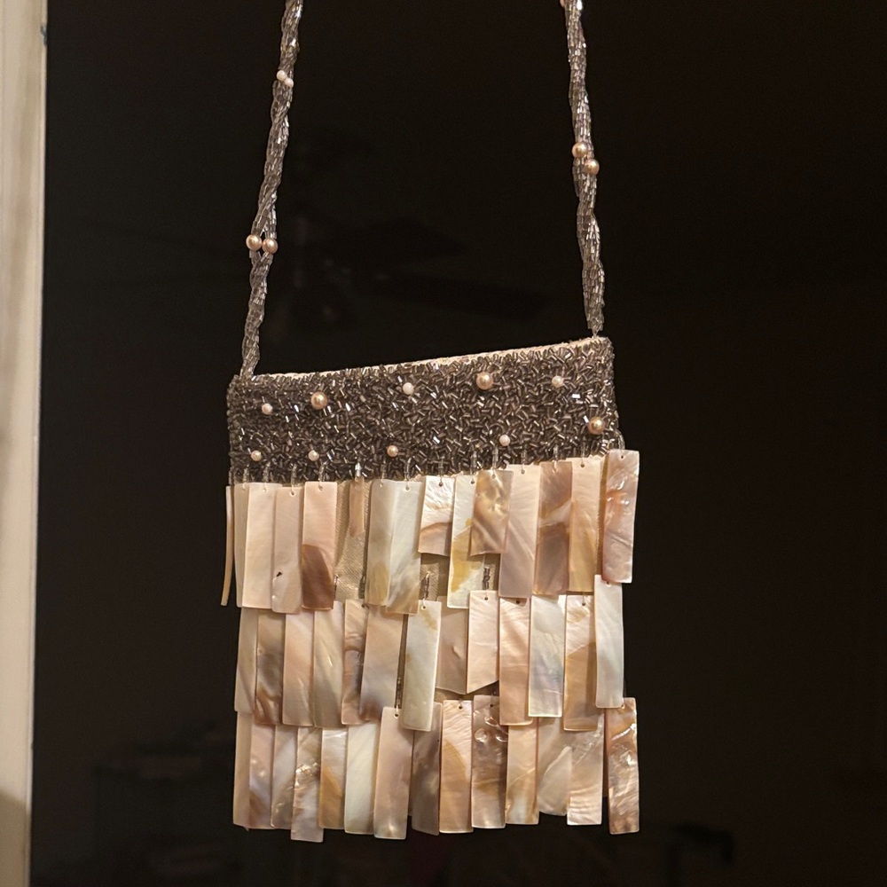 New Rare DV by Dolce Vita Mother of Pearl and Beaded Bag - Crossbody